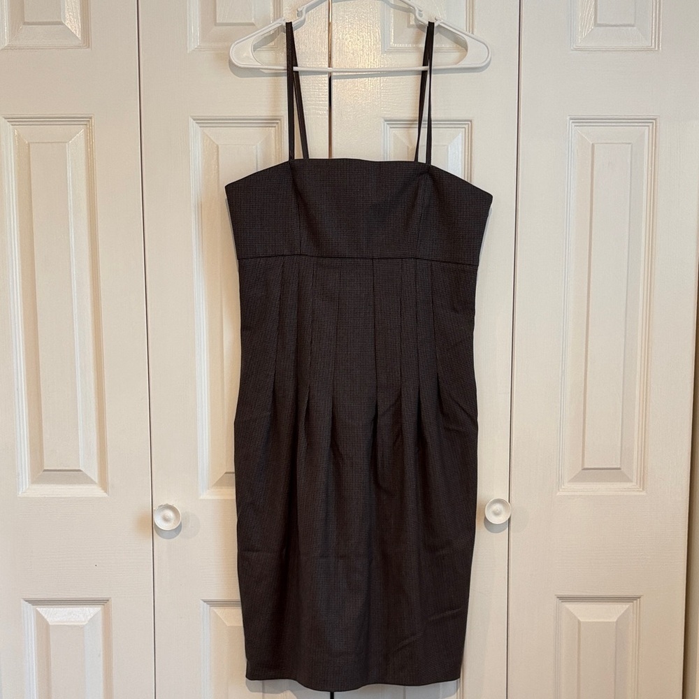 Gunex Wool Sheath Dress Made in Italy Size 6 Removable Leather Straps
